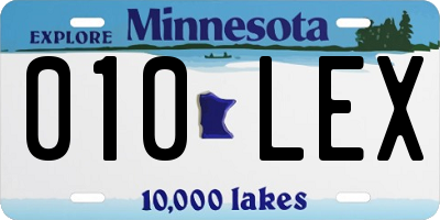 MN license plate 010LEX
