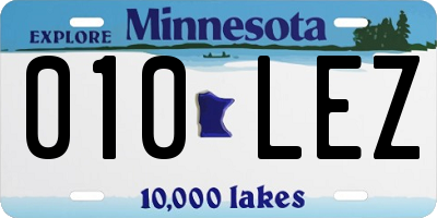 MN license plate 010LEZ