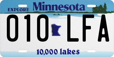 MN license plate 010LFA