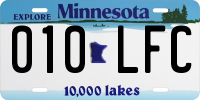 MN license plate 010LFC