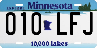 MN license plate 010LFJ