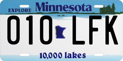 MN license plate 010LFK