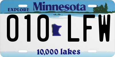 MN license plate 010LFW