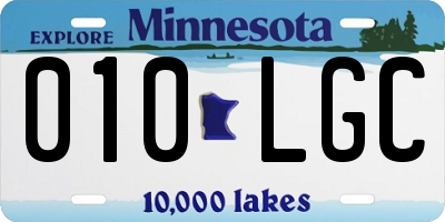 MN license plate 010LGC