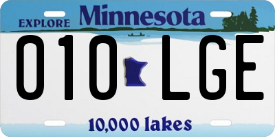 MN license plate 010LGE