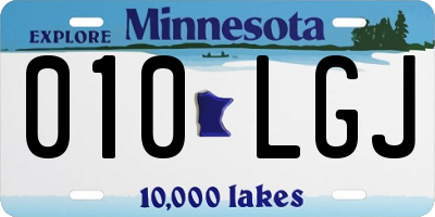 MN license plate 010LGJ