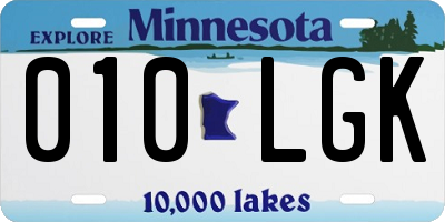 MN license plate 010LGK