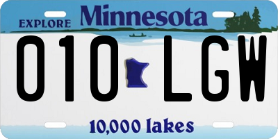 MN license plate 010LGW
