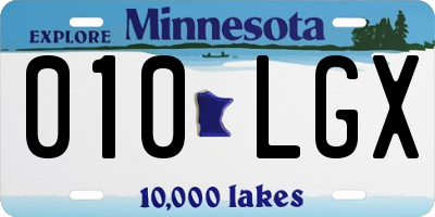 MN license plate 010LGX