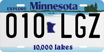 MN license plate 010LGZ
