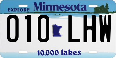 MN license plate 010LHW