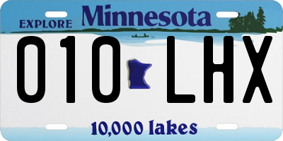 MN license plate 010LHX