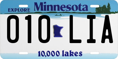 MN license plate 010LIA