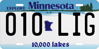 MN license plate 010LIG