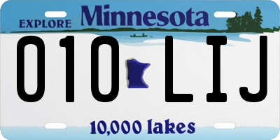 MN license plate 010LIJ