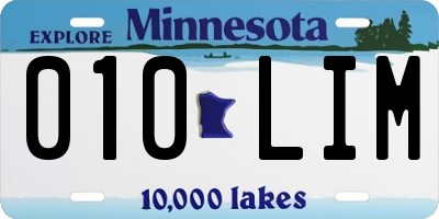 MN license plate 010LIM
