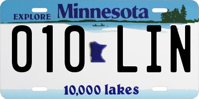 MN license plate 010LIN