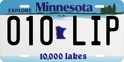 MN license plate 010LIP