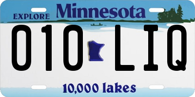 MN license plate 010LIQ