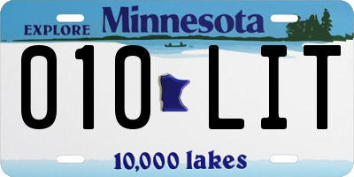 MN license plate 010LIT
