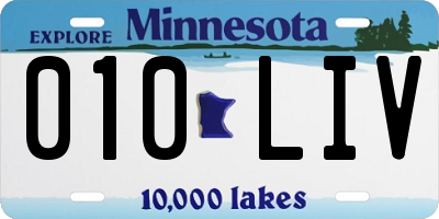 MN license plate 010LIV