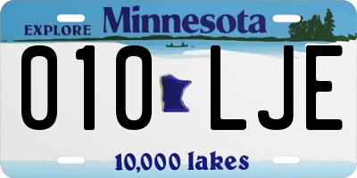 MN license plate 010LJE