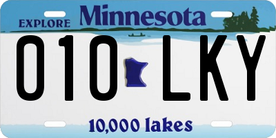 MN license plate 010LKY