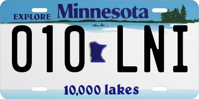 MN license plate 010LNI