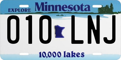 MN license plate 010LNJ