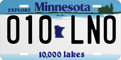 MN license plate 010LNO