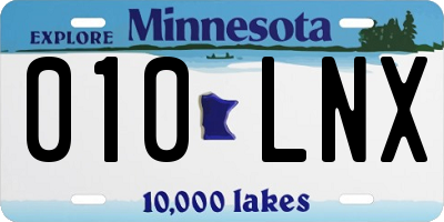 MN license plate 010LNX