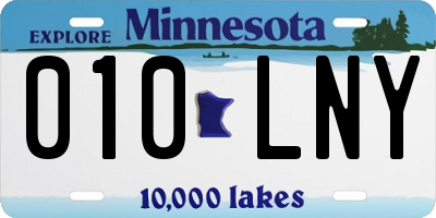 MN license plate 010LNY