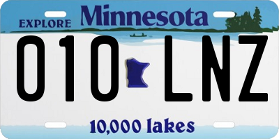MN license plate 010LNZ