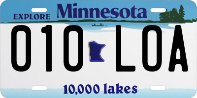 MN license plate 010LOA