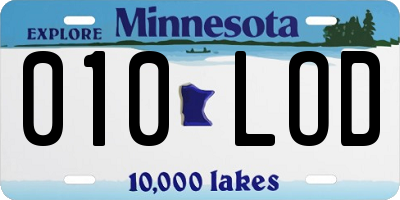 MN license plate 010LOD