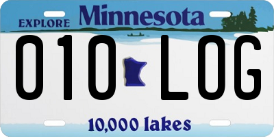 MN license plate 010LOG