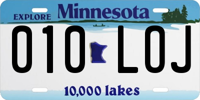 MN license plate 010LOJ