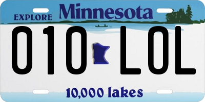 MN license plate 010LOL