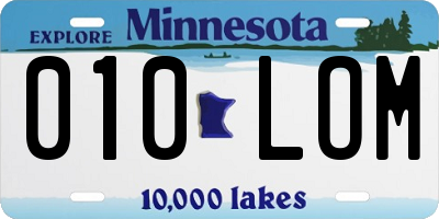 MN license plate 010LOM