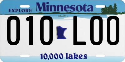 MN license plate 010LOO