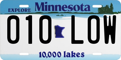 MN license plate 010LOW