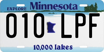 MN license plate 010LPF