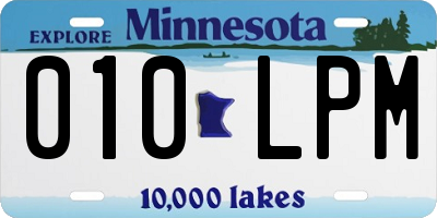 MN license plate 010LPM