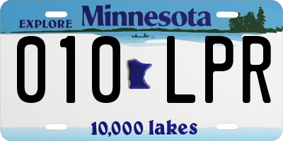 MN license plate 010LPR