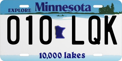 MN license plate 010LQK