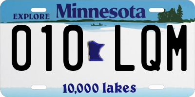 MN license plate 010LQM
