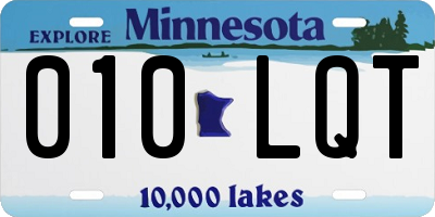 MN license plate 010LQT