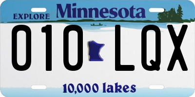 MN license plate 010LQX