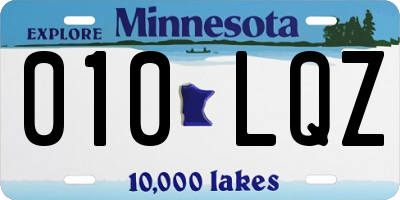 MN license plate 010LQZ