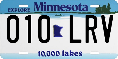 MN license plate 010LRV